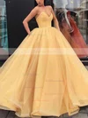 Ball Gown V-neck Organza Floor-length Sashes / Ribbons Prom Dresses #Favs020106884