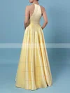 Ball Gown Scoop Neck Satin Floor-length Pockets Prom Dresses #Favs020106893
