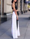 A-line Square Neckline Jersey Chiffon Floor-length Ruffles Prom Dresses #Favs020103026