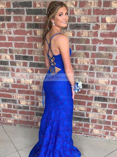 Trumpet/Mermaid Square Neckline Lace Sweep Train Beading Prom Dresses #Favs020106683