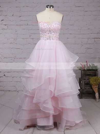 Ball Gown Sweetheart Organza Floor-length Beading Prom Dresses #Favs020103055