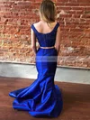 Trumpet/Mermaid Square Neckline Satin Sweep Train Beading Prom Dresses #Favs020106739