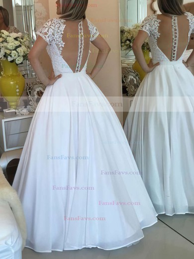 Princess V-neck Chiffon Floor-length Beading Prom Dresses #Favs020103257