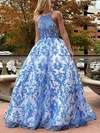 Princess Scoop Neck Lace Floor-length Pockets Prom Dresses #Favs020106790