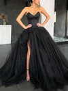 Ball Gown V-neck Tulle Sweep Train Beading Prom Dresses #Favs020106876