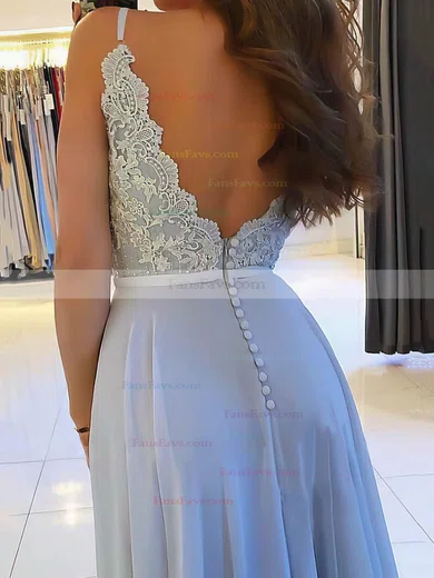 A-line Sweetheart Chiffon Sweep Train Beading Prom Dresses #Favs020106902
