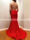Trumpet/Mermaid Square Neckline Lace Sweep Train Beading Prom Dresses #Favs020106653