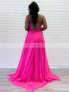 A-line Square Neckline Chiffon Sweep Train Prom Dresses #Favs020106715