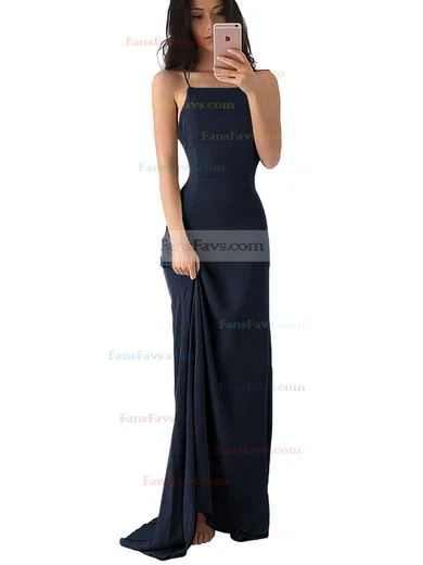 Sheath/Column Square Neckline Chiffon Floor-length Prom Dresses #Favs020103498