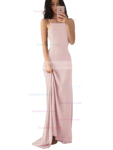 Sheath/Column Square Neckline Chiffon Floor-length Prom Dresses #Favs020103498