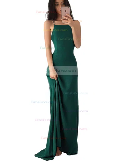 Sheath/Column Square Neckline Chiffon Floor-length Prom Dresses #Favs020103498