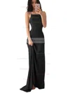 Sheath/Column Square Neckline Chiffon Floor-length Prom Dresses #Favs020103498