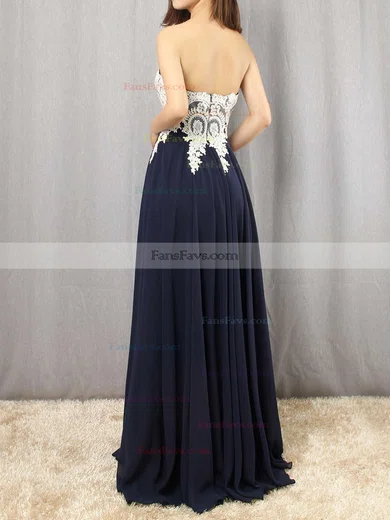 A-line Sweetheart Chiffon Floor-length Appliques Lace Prom Dresses #Favs020103501