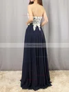A-line Sweetheart Chiffon Floor-length Appliques Lace Prom Dresses #Favs020103501