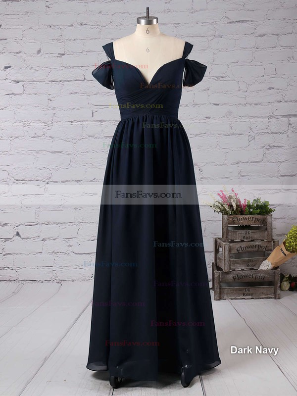 Empire V-neck Chiffon Floor-length Ruffles Prom Dresses #Favs020103506