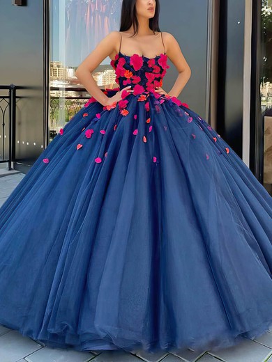Ball Gown Square Neckline Organza Floor-length Flower(s) Prom Dresses #Favs020106961