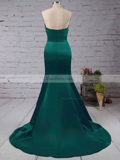 Trumpet/Mermaid Sweetheart Satin Sweep Train Prom Dresses #Favs020103517