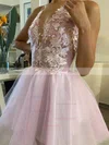 A-line V-neck Glitter Detachable Appliques Lace Prom Dresses #Favs020106969