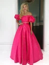Ball Gown Off-the-shoulder Satin Floor-length Prom Dresses #Favs020106988