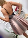 A-line V-neck Tulle Short/Mini Beading Prom Dresses #Favs020107002
