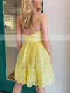 A-line Square Neckline Tulle Short/Mini Appliques Lace Prom Dresses #Favs020107014