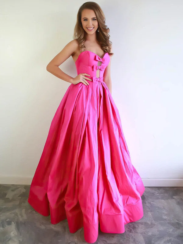 Ball Gown Sweetheart Satin Floor-length Bow Prom Dresses #Favs020107030