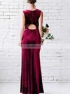 Sheath/Column Scoop Neck Velvet Ankle-length Prom Dresses #Favs020107040