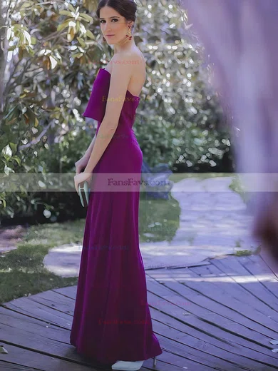 Sheath/Column Strapless Silk-like Satin Floor-length Prom Dresses #Favs020107041