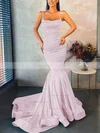 Trumpet/Mermaid Square Neckline Stretch Crepe Sweep Train Prom Dresses #Favs020107045
