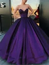 Ball Gown Scoop Neck Satin Sweep Train Pearl Detailing Prom Dresses #Favs020107068