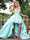 A-line Strapless Silk-like Satin Asymmetrical Prom Dresses #Favs020107083
