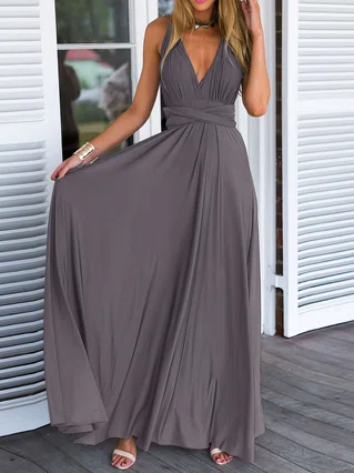 A-line V-neck Chiffon Floor-length Prom Dresses #Favs020103579 A-line V-neck Chiffon Floor-length Prom Dresses #Favs020103579
