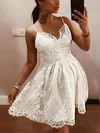 A-line Scalloped Neck Lace Short/Mini Short Prom Dresses #Favs020107106