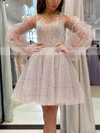 A-line V-neck Glitter Short/Mini Prom Dresses #Favs020107131