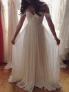 A-line Off-the-shoulder Chiffon Floor-length Ruffles Prom Dresses #Favs020103599