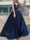 Ball Gown V-neck Velvet Sweep Train Prom Dresses #Favs020107163