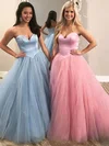 Ball Gown Sweetheart Satin Tulle Floor-length Pearl Detailing Prom Dresses #Favs020107167