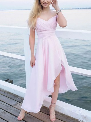 A-line Off-the-shoulder Chiffon Asymmetrical Ruffles Prom Dresses #Favs020107185 A-line Off-the-shoulder Chiffon Asymmetrical Ruffles Prom Dresses #Favs020107185