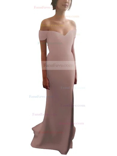 Trumpet/Mermaid Off-the-shoulder Stretch Crepe Sweep Train Split Front Prom Dresses #Favs020103671