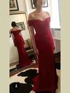 Trumpet/Mermaid Off-the-shoulder Stretch Crepe Sweep Train Split Front Prom Dresses #Favs020103671
