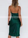 Sheath/Column Cowl Neck Silk-like Satin Knee-length Prom Dresses #Favs020107234