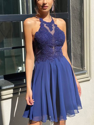 A-line Scoop Neck Chiffon Short/Mini Beading Short Prom Dresses #Favs020107237 A-line Scoop Neck Chiffon Short/Mini Beading Short Prom Dresses #Favs020107237