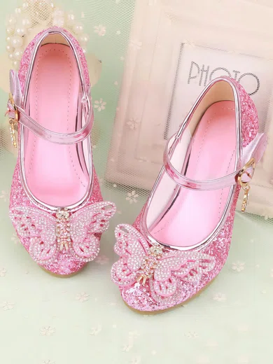 Kids' Closed Toe PVC Bowknot Low Heel Girl Shoes #Favs03031489