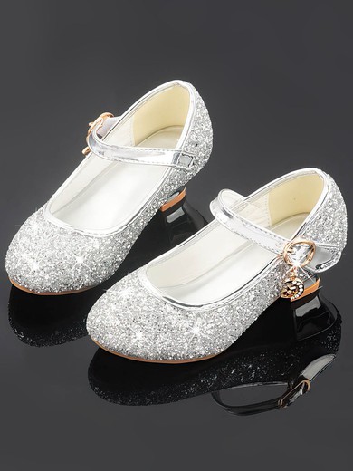 Kids' Closed Toe PVC Crystal Low Heel Girl Shoes #Favs03031491
