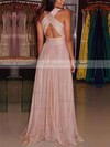A-line V-neck Chiffon Floor-length Ruffles Prom Dresses #Favs020103692