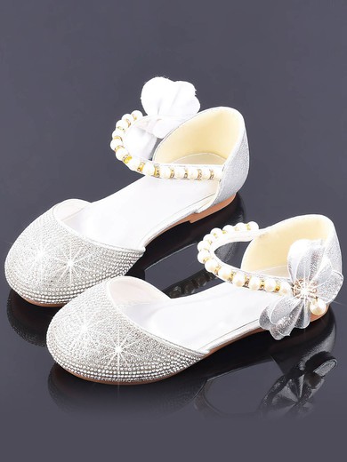 Kids' Closed Toe Sparkling Glitter Bowknot Flat Heel Girl Shoes #Favs03031492