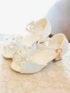 Kids' Peep Toe Leatherette Rhinestone Low Heel Girl Shoes #Favs03031493