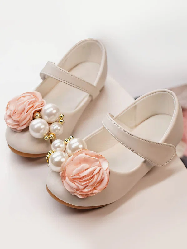 Kids' Closed Toe PVC Flower Flat Heel Girl Shoes #Favs03031498