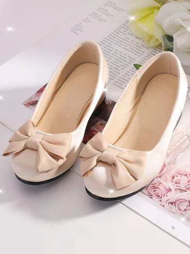Kids' Pumps Satin Bowknot Low Heel Girl Shoes #Favs03031513