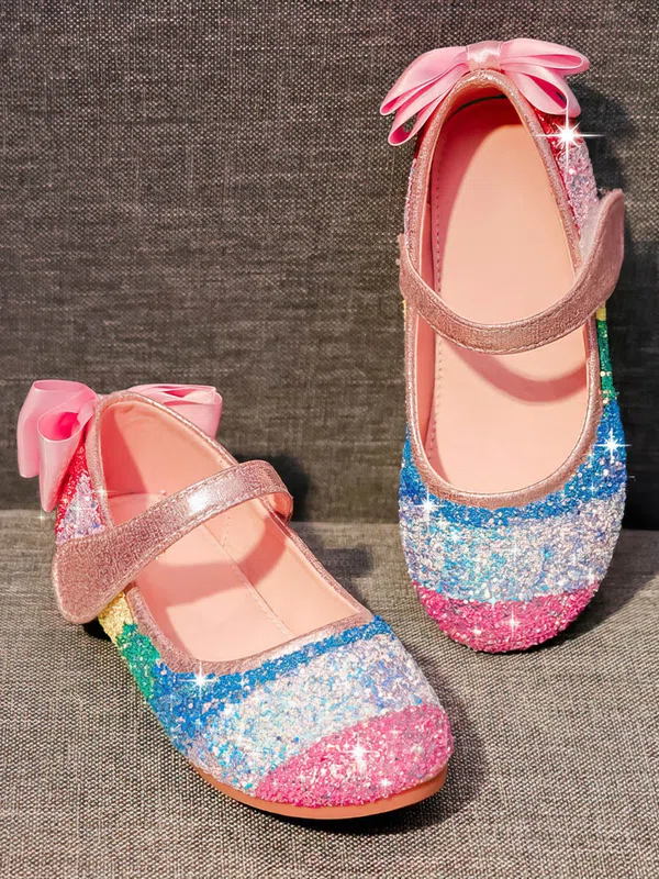 Kids' Flats Sparkling Glitter Bowknot Flat Heel Girl Shoes #Favs03031529